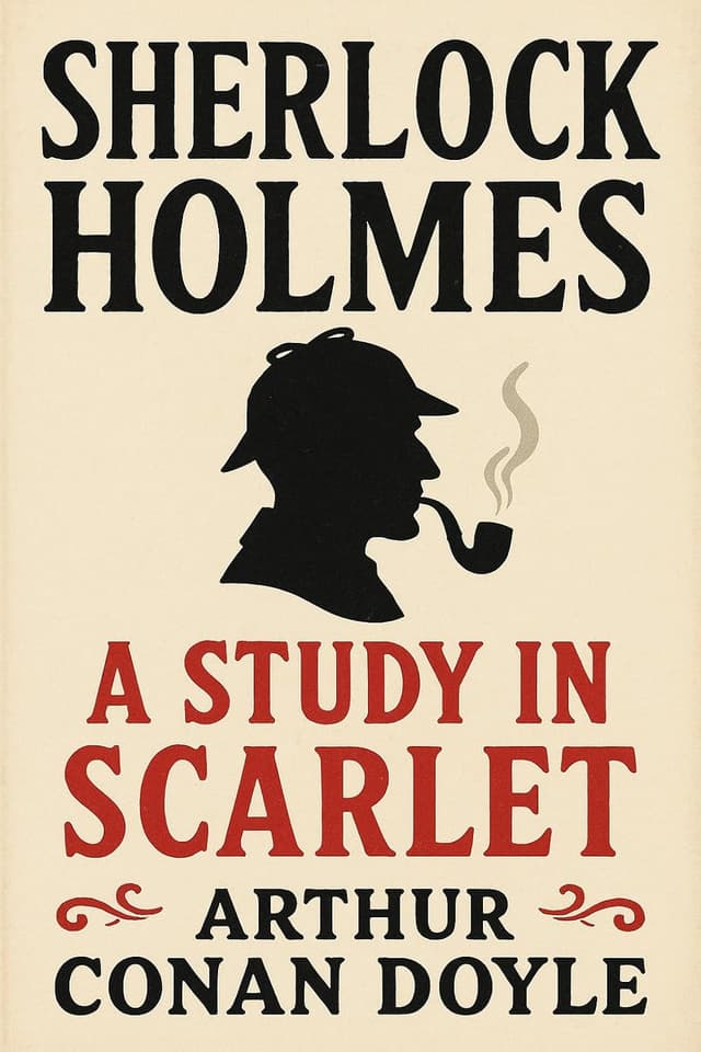 A Study in Scarlet (Full Version) audiobook cover - Fresh from war and illness, Dr. John Watson meets a brilliant, unnerving stranger in a London laboratory—and by the time they share rooms at 221B Baker Street, a trail of blood and logic is about to introduce the world to Sherlock Holmes.