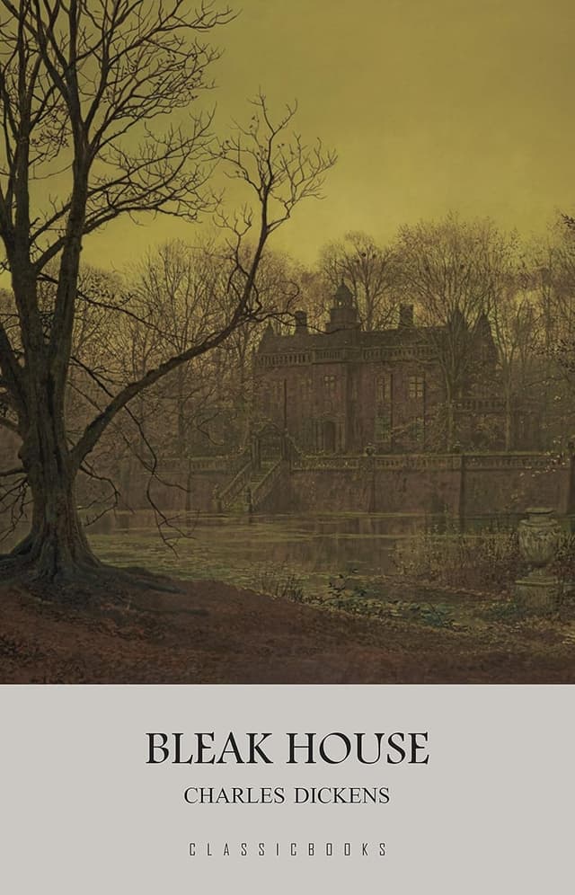 Bleak House (Full Version) audiobook cover - In fog-choked London, a single, interminable lawsuit—Jarndyce and Jarndyce—spreads its shadow through parlours and slums alike, entangling lovers, orphans, aristocrats, and outcasts in a mystery where law becomes fate and compassion is the rarest justice.