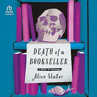 Death of a Bookseller audiobook cover - Two booksellers. One is soft light and cinnamon tea; the other is midnight alleys and murder podcasts. When obsession crosses the line, a London bookshop becomes the stage for a chilling, all-too-human thriller about fandom, grief, and the stories we tell to survive.