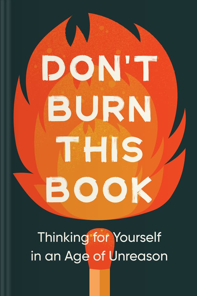 Don't Burn This Book audiobook cover - In a world where opinions can feel like landmines, Dave Rubin invites listeners to return to honest self-expression, question tidy media narratives, and practice independent thinking—so life can be guided by reality, relationships, and freedom rather than fear and ideology.