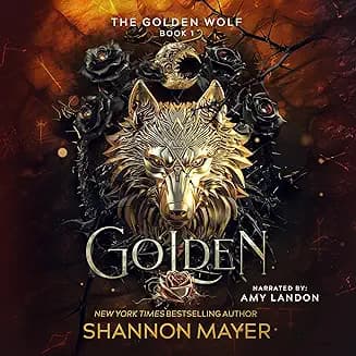 Golden audiobook cover - A lone werewolf survives her family’s betrayal, only to get cursed into a golden retriever and adopted by a hot stranger who might be her fated mate. She’ll need a mouthy cat, a loyal ghoul, and every scrap of grit she has to outsmart witches, wolves, and a looming apocalypse.