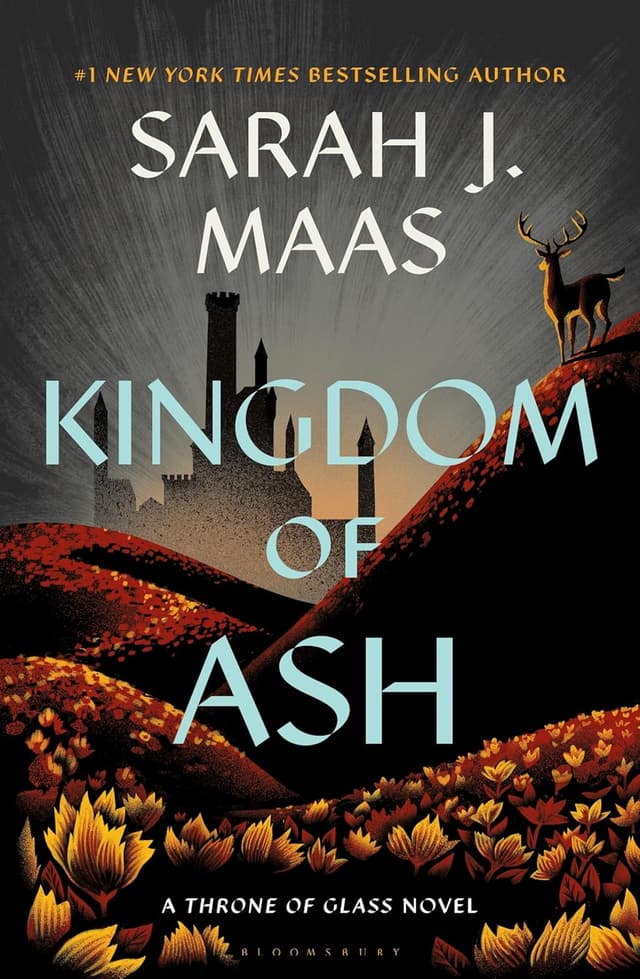 Kingdom of Ash audiobook cover - Aelin Galathynius is trapped in an iron coffin and broken by a dark queen, while her friends fight a war they can’t win. As armies converge and gods demand a sacrifice, every alliance, betrayal, and ounce of courage must pay its price—before the world burns.