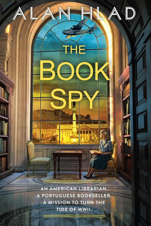 The Book Spy audiobook cover - A stubborn American microfilm librarian fights her way into wartime intelligence, then risks everything in Lisbon’s shadow war—smuggling knowledge, deceiving the Nazis, and gambling her life to save the man she loves from a dictator’s prison.