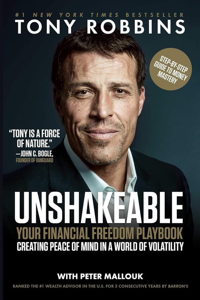 Unshakeable: Your Financial Freedom Playbook audiobook cover - Market crashes are inevitable, but panic is optional—this book turns volatility into a repeatable advantage by teaching low-fee, diversified investing, how to spot conflicted “advice,” and the simple behavioral rules that keep ordinary investors from sabotaging their future.